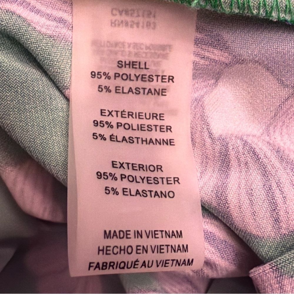 Vince Camuto floral cross dress, green and white, 3/4 sleeve, size 14 - Picture 8 of 8